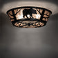 Meyda Lighting Bear on the Loose 17" Textured Black Flush Mount Light With Silver Mica Shade Glass