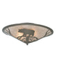 Meyda Lighting Bear on the Loose 22" 2-Light Timeless Bronze Flush Mount Light With Silver Mica Shade Glass