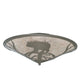 Meyda Lighting Bear on the Loose 22" 2-Light Timeless Bronze Flush Mount Light With Silver Mica Shade Glass