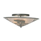 Meyda Lighting Bear on the Loose 22" 2-Light Timeless Bronze Flush Mount Light With Silver Mica Shade Glass