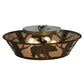 Meyda Lighting Bear on the Loose 22" 4-Light Antique Copper Flush Mount Light With Silver Mica Shade Glass