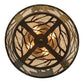 Meyda Lighting Bear on the Loose 22" 4-Light Antique Copper Flush Mount Light With Silver Mica Shade Glass