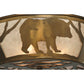 Meyda Lighting Bear on the Loose 22" 4-Light Antique Copper Flush Mount Light With Silver Mica Shade Glass