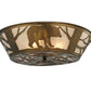 Meyda Lighting Bear on the Loose 22" 4-Light Antique Copper Flush Mount Light With Silver Mica Shade Glass