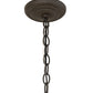 Meyda Lighting Bear on the Loose 23" 3-Light Craftsman Brown Pendant Light With Beige Iridescent Art Shade Glass
