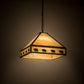 Meyda Lighting Bear on the Loose 23" 3-Light Craftsman Brown Pendant Light With Beige Iridescent Art Shade Glass