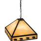 Meyda Lighting Bear on the Loose 23" 3-Light Craftsman Brown Pendant Light With Beige Iridescent Art Shade Glass