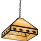 Meyda Lighting Bear on the Loose 23" 3-Light Craftsman Brown Pendant Light With Beige Iridescent Art Shade Glass
