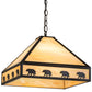 Meyda Lighting Bear on the Loose 23" 3-Light Craftsman Brown Pendant Light With Beige Iridescent Art Shade Glass