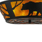 Meyda Lighting Bear on the Loose 23" 4-Light Textured Black Flush Mount Light With Amber Mica Shade Glass