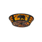 Meyda Lighting Bear on the Loose 23" 4-Light Textured Black Flush Mount Light With Amber Mica Shade Glass