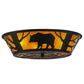 Meyda Lighting Bear on the Loose 23" 4-Light Textured Black Flush Mount Light With Amber Mica Shade Glass