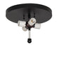Meyda Lighting Bear on the Loose 23" 4-Light Textured Black Flush Mount Light With Silver Mica Shade Glass