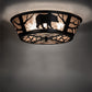 Meyda Lighting Bear on the Loose 23" 4-Light Textured Black Flush Mount Light With Silver Mica Shade Glass