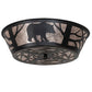 Meyda Lighting Bear on the Loose 23" 4-Light Textured Black Flush Mount Light With Silver Mica Shade Glass