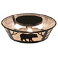 Meyda Lighting Bear on the Loose 23" 4-Light Textured Black Flush Mount Light With Silver Mica Shade Glass