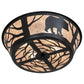 Meyda Lighting Bear on the Loose 23" 4-Light Textured Black Flush Mount Light With Silver Mica Shade Glass