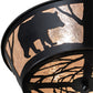 Meyda Lighting Bear on the Loose 23" 4-Light Textured Black Flush Mount Light With Silver Mica Shade Glass