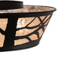 Meyda Lighting Bear on the Loose 23" 4-Light Textured Black Flush Mount Light With Silver Mica Shade Glass