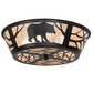 Meyda Lighting Bear on the Loose 23" 4-Light Textured Black Flush Mount Light With Silver Mica Shade Glass