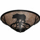 Meyda Lighting Bear on the Loose 243087 22" 3-Light Textured Black Flush Mount Light With Silver Mica Shade Glass