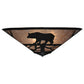 Meyda Lighting Bear on the Loose 243087 22" 3-Light Textured Black Flush Mount Light With Silver Mica Shade Glass