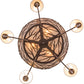 Meyda Lighting Bear on the Loose 36" 8-Light Cafe Noir Chandelier With Silver Mica & Beige Shade Glass