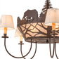 Meyda Lighting Bear on the Loose 36" 8-Light Cafe Noir Chandelier With Silver Mica & Beige Shade Glass