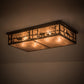 Meyda Lighting Bears and Moose at Lake 35" 8-Light Antique Copper Flush Mount Light With Silver Mica Shade Glass