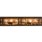 Meyda Lighting Bears and Moose at Lake 35" 8-Light Antique Copper Flush Mount Light With Silver Mica Shade Glass