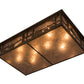Meyda Lighting Bears and Moose at Lake 35" 8-Light Antique Copper Flush Mount Light With Silver Mica Shade Glass
