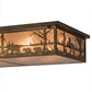 Meyda Lighting Bears and Moose at Lake 35" 8-Light Antique Copper Flush Mount Light With Silver Mica Shade Glass