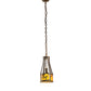 Meyda Lighting Bears to Chairs 8" Dark Burnished Antique Copper Personalized Pendant Light With Amber Mica Shade Glass