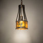 Meyda Lighting Bears to Chairs 8" Dark Burnished Antique Copper Personalized Pendant Light With Amber Mica Shade Glass