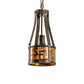 Meyda Lighting Bears to Chairs 8" Dark Burnished Antique Copper Personalized Pendant Light With Amber Mica Shade Glass
