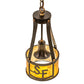 Meyda Lighting Bears to Chairs 8" Dark Burnished Antique Copper Personalized Pendant Light With Amber Mica Shade Glass