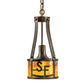 Meyda Lighting Bears to Chairs 8" Dark Burnished Antique Copper Personalized Pendant Light With Amber Mica Shade Glass