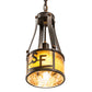 Meyda Lighting Bears to Chairs 8" Dark Burnished Antique Copper Personalized Pendant Light With Amber Mica Shade Glass