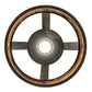 Meyda Lighting Bears to Chairs 8" Dark Burnished Antique Copper Personalized Pendant Light With Amber Mica Shade Glass