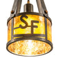 Meyda Lighting Bears to Chairs 8" Dark Burnished Antique Copper Personalized Pendant Light With Amber Mica Shade Glass