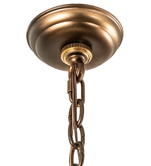 Meyda Lighting Bears to Chairs 8" Dark Burnished Antique Copper Personalized Pendant Light With Amber Mica Shade Glass