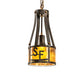 Meyda Lighting Bears to Chairs 8" Dark Burnished Antique Copper Personalized Pendant Light With Amber Mica Shade Glass