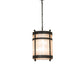 Meyda Lighting Beartooth 19" 6-Light Old Wrought Iron Pendant Light With Silver Mica Shade Glass