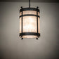 Meyda Lighting Beartooth 19" 6-Light Old Wrought Iron Pendant Light With Silver Mica Shade Glass