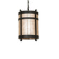 Meyda Lighting Beartooth 19" 6-Light Old Wrought Iron Pendant Light With Silver Mica Shade Glass