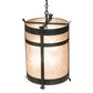 Meyda Lighting Beartooth 19" 6-Light Old Wrought Iron Pendant Light With Silver Mica Shade Glass
