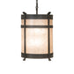 Meyda Lighting Beartooth 19" 6-Light Old Wrought Iron Pendant Light With Silver Mica Shade Glass