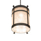 Meyda Lighting Beartooth 19" 6-Light Old Wrought Iron Pendant Light With Silver Mica Shade Glass