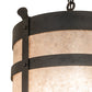 Meyda Lighting Beartooth 19" 6-Light Old Wrought Iron Pendant Light With Silver Mica Shade Glass