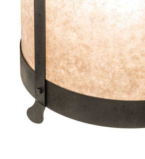 Meyda Lighting Beartooth 19" 6-Light Old Wrought Iron Pendant Light With Silver Mica Shade Glass